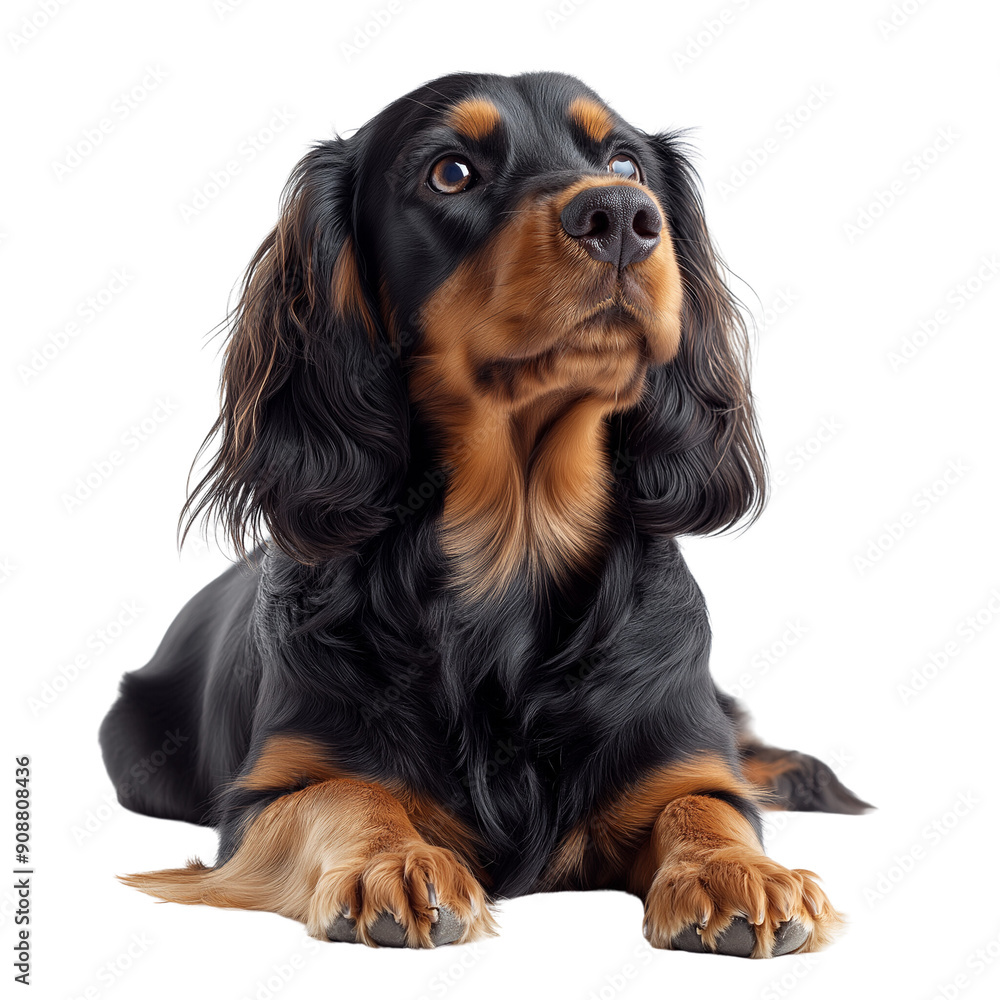 A charming and playful dog, showcasing its shiny coat and alert expression. Perfect for pet lovers and animal enthusiasts. isolate on white background A charming and playful dog, showcasing its shiny coat and alert expression. Perfect for pet lovers and animal enthusiasts. isolate on white background