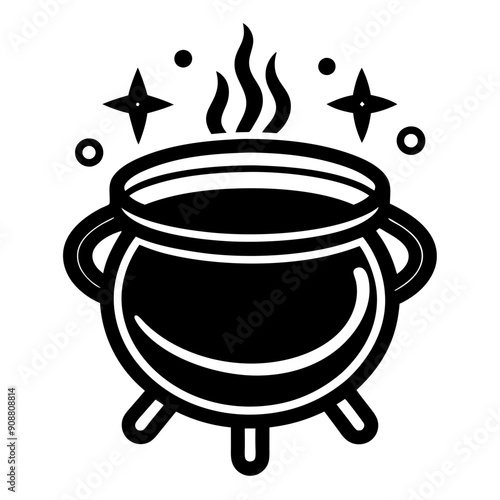 Black single cauldron art vector