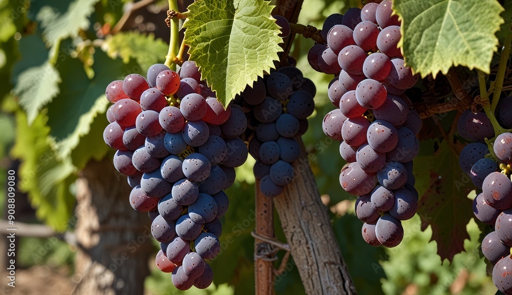 Fototapeta premium Vibrant Grapes on Vine