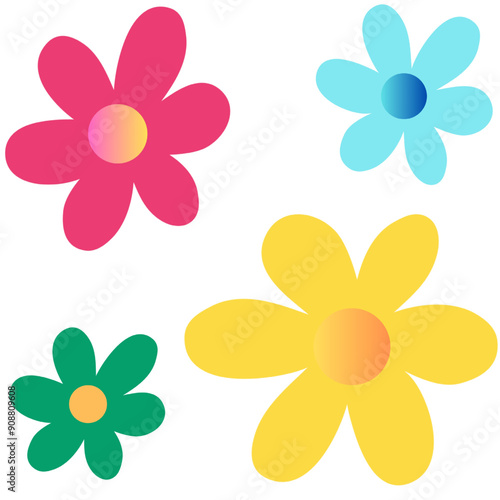 Colorful Daisy Flower Set