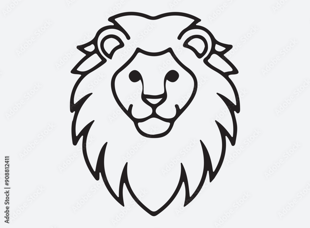 lion head outline line art design, graphic resource, vector design. lion head outline line art design, graphic resource, vector design.