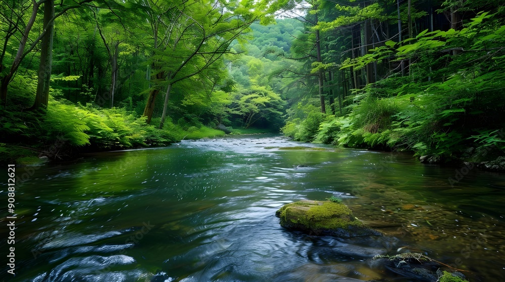a river runs through a valley with mountains in the background a river runs through a valley with mountains in the background