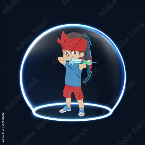 Archer with elixir injection as weapon. Equipped with protective bubble.