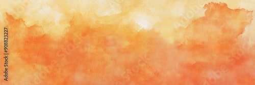 Abstract Watercolor Background with Shades of Orange and Yellow