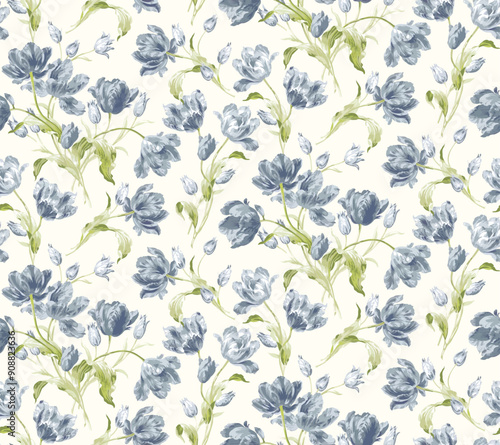 pattern, seamless, flower, floral, wallpaper, vector, leaf, design, ornament, decoration, illustration, nature, texture, plant, spring, vintage, green, ornate, art, decor, textile, flowers, 