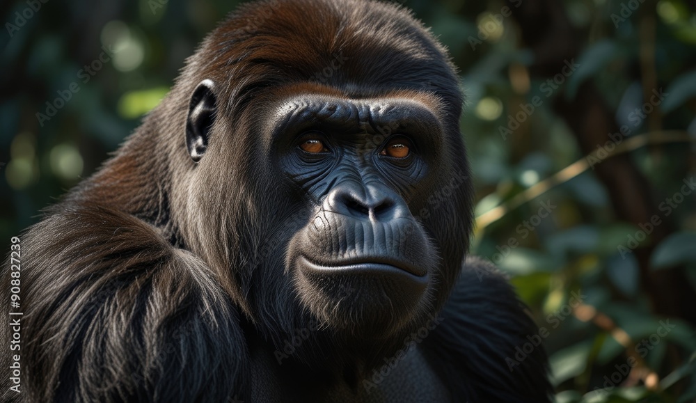 Fototapeta premium Majestic Gorilla Portrait in Nature