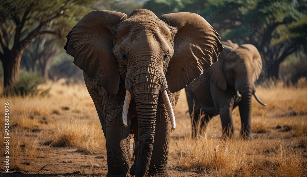 Obraz premium Majestic Elephants in Savanna