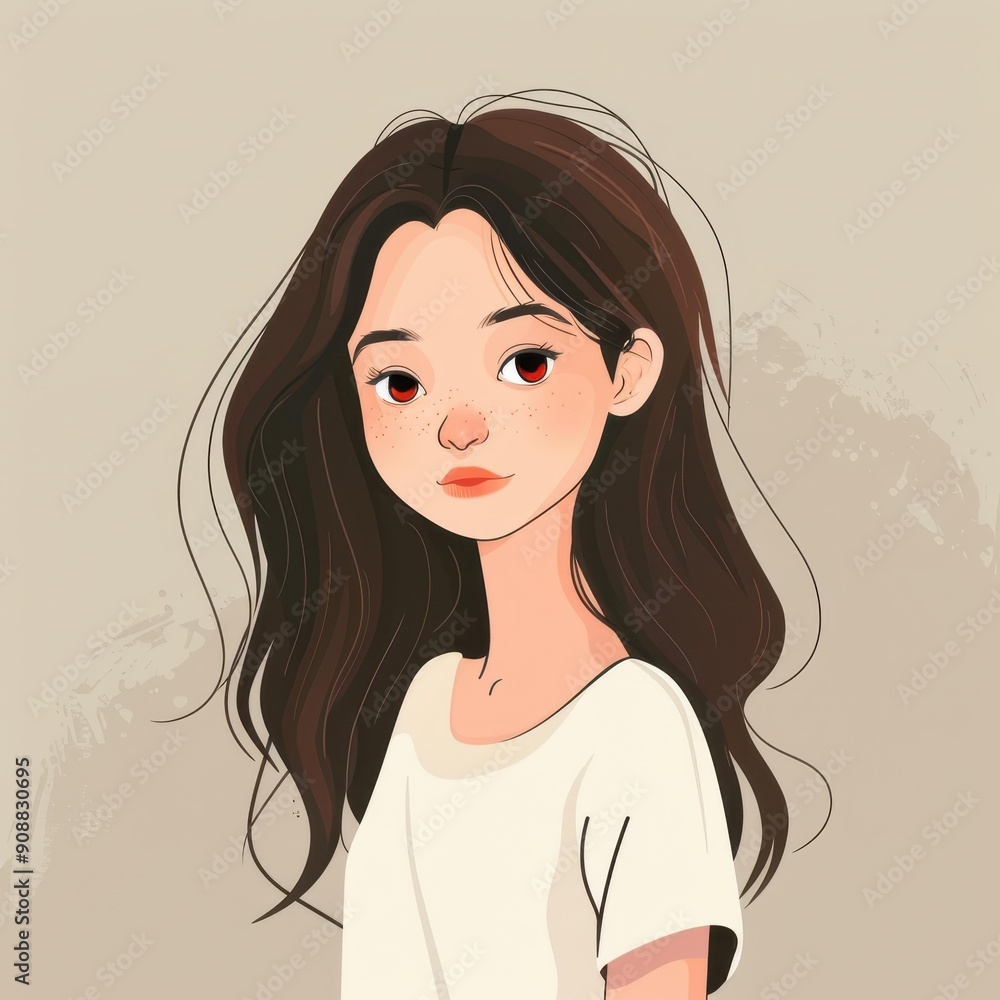 A cheerful cartoon girl character in a minimalistic style, showcasing vibrant colors and simple shapes. A cheerful cartoon girl character in a minimalistic style, showcasing vibrant colors and simple shapes.