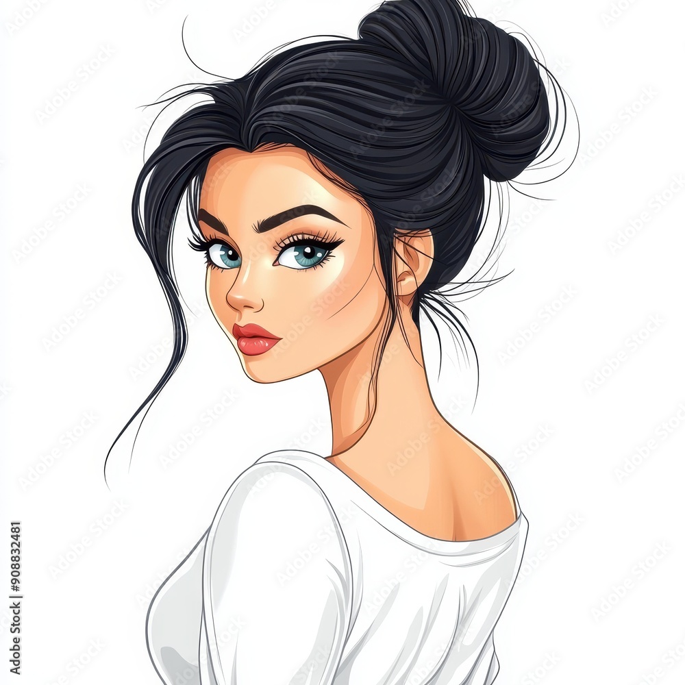 A confident woman in glasses glances back over her shoulder, perfect for a dynamic YouTube whiteboard animation. A confident woman in glasses glances back over her shoulder, perfect for a dynamic YouTube whiteboard animation.