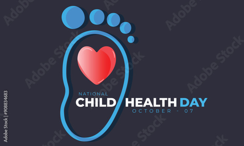 National Child Health Day. background, banner, card, poster, template. Vector illustration.