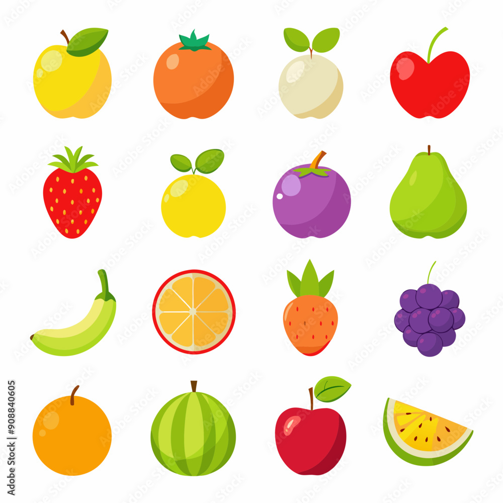 Fruit Apple Banana Orange set art vector illustration Fruit Apple Banana Orange set art vector illustration
