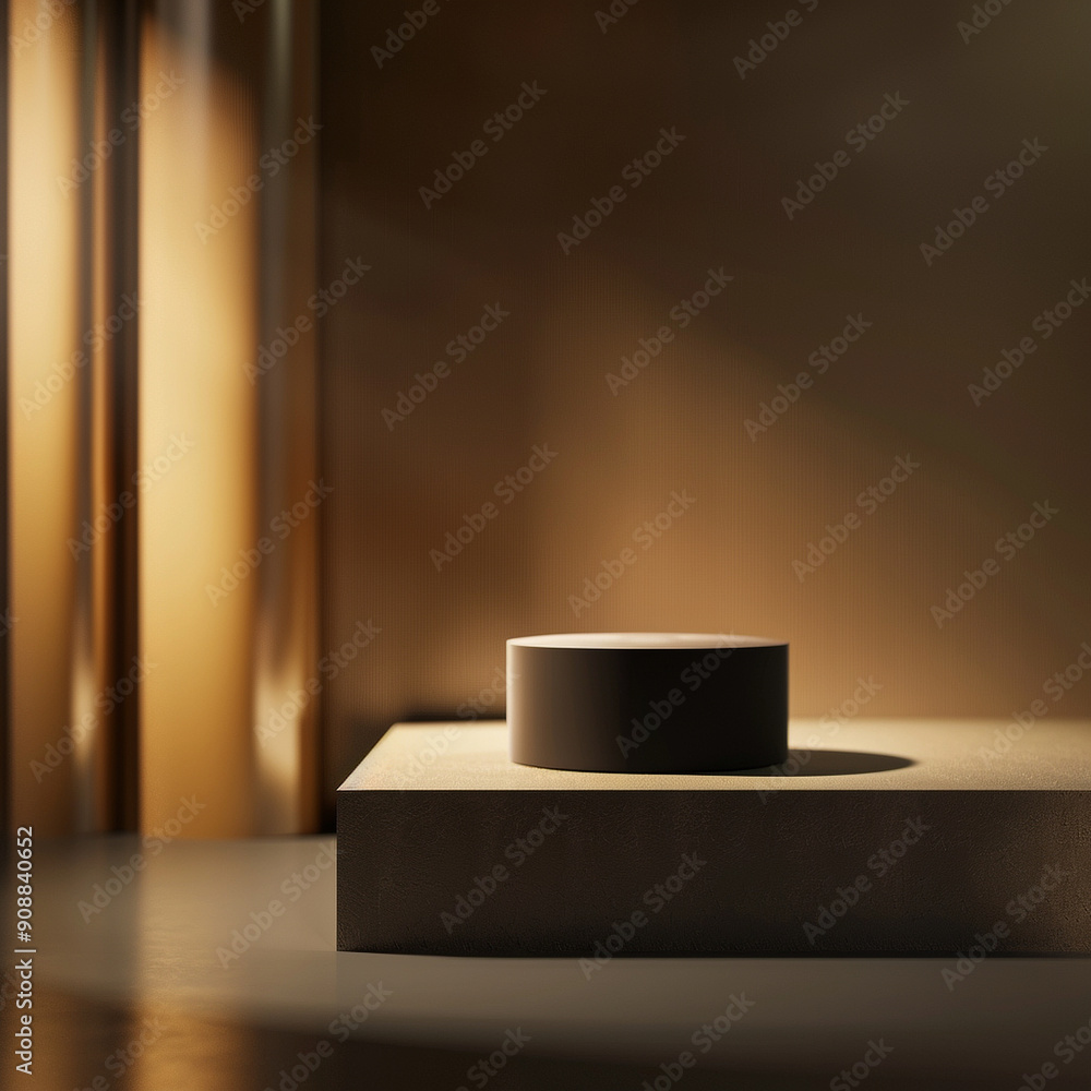 interior of a modern house with close up product display podium interior of a modern house with close up product display podium