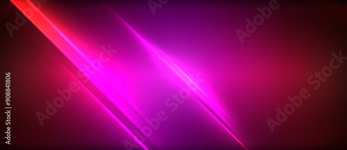 Neon dynamic diagonal light rays background. Techno digital geometric concept design for wallpaper, banner, presentation, background