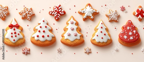 Wallpaper Mural Delightful assortment of Christmas cookies decorated in festive shapes, perfect for holiday celebrations and gatherings. Torontodigital.ca