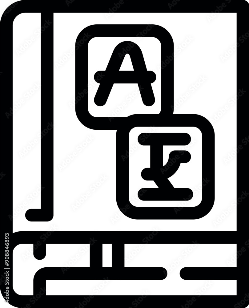 This icon of a book is perfect for projects involving language learning, translation, and education This icon of a book is perfect for projects involving language learning, translation, and education