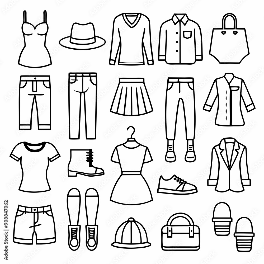 Winter clothing set art vector illustration
Winter clothing set art vector illustration