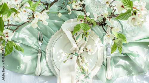 Easter tablescape decoration, floral holiday table decor for family celebration, spring flowers, Easter eggs, Easter bunny and vintage dinnerware, English country and home styling
