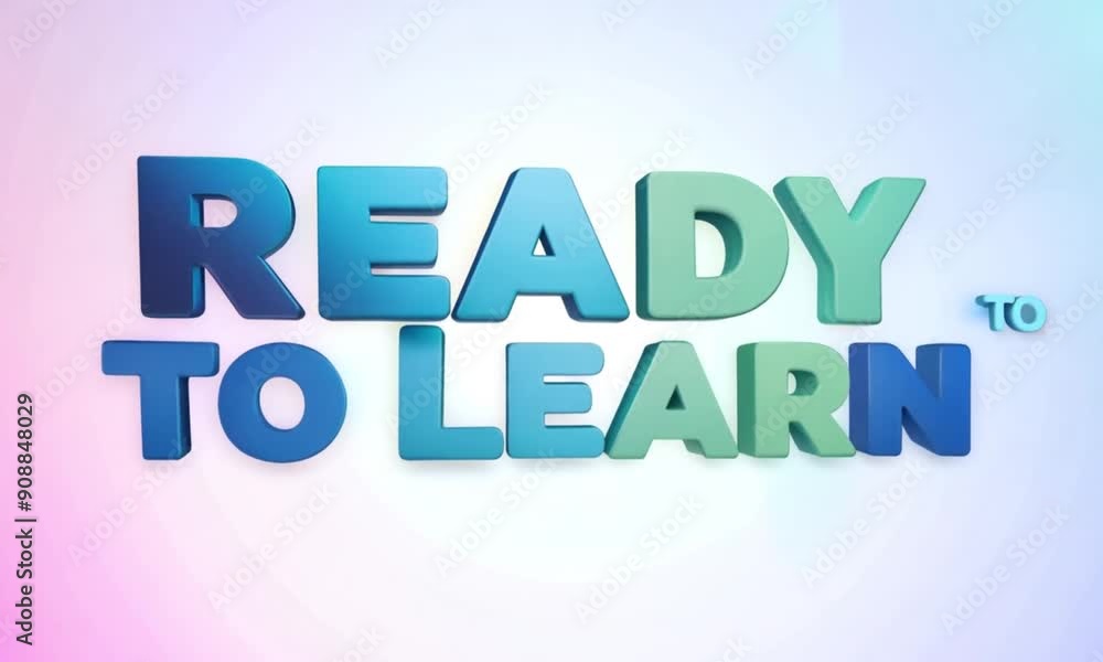 Colorful Ready to Learn text in shades of blue and green on a gradient background, symbolizing enthusiasm and readiness for education Colorful Ready to Learn text in shades of blue and green on a gradient background, symbolizing enthusiasm and readiness for education