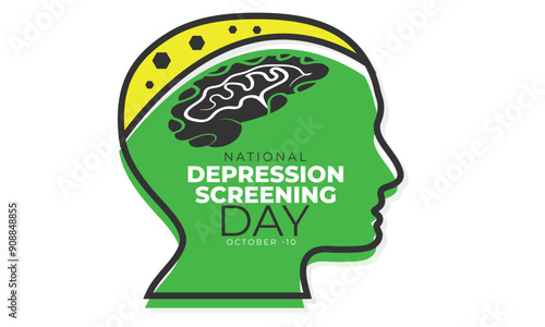 National Depression Screening Day. background, banner, card, poster, template. Vector illustration.