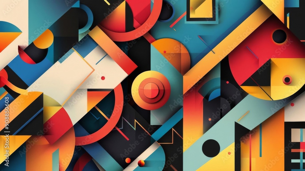Vibrant abstract design featuring bold shapes and colors, perfect for modern art projects or creative digital backgrounds. Vibrant abstract design featuring bold shapes and colors, perfect for modern art projects or creative digital backgrounds.