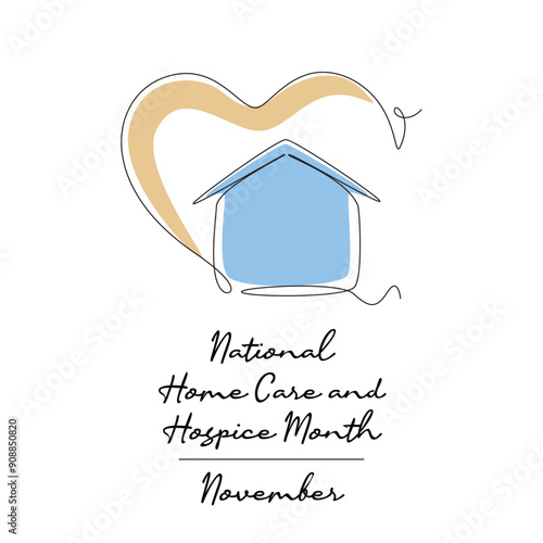 line art of National Home Care and Hospice Month good for National Home Care and Hospice Month celebrate. line art.