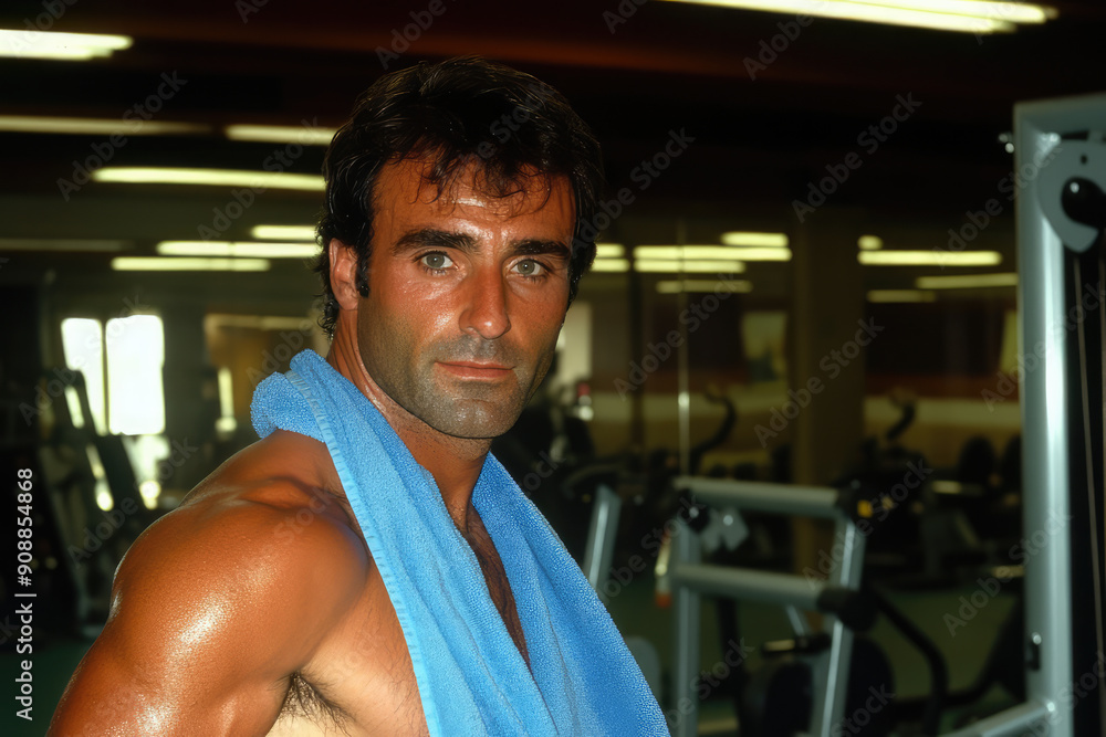 portrait of muscular handsome man at the gym portrait of muscular handsome man at the gym