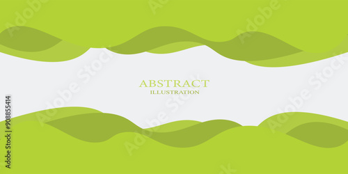Abstract Green Waves Geometric Frame Background. vektor