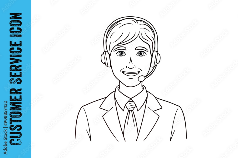 Customer service icon with editable vector collections Customer service icon with editable vector collections