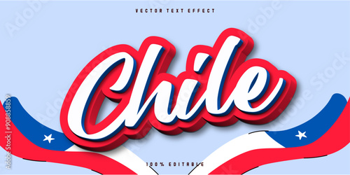 Chile Text Effect 3D Style. Editable Text Effect.