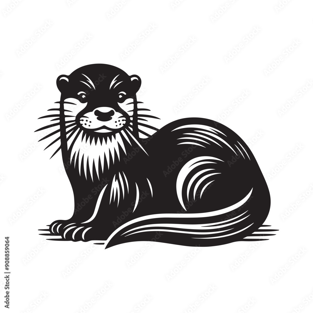 Otter silhouette vector illustration Otter silhouette vector illustration