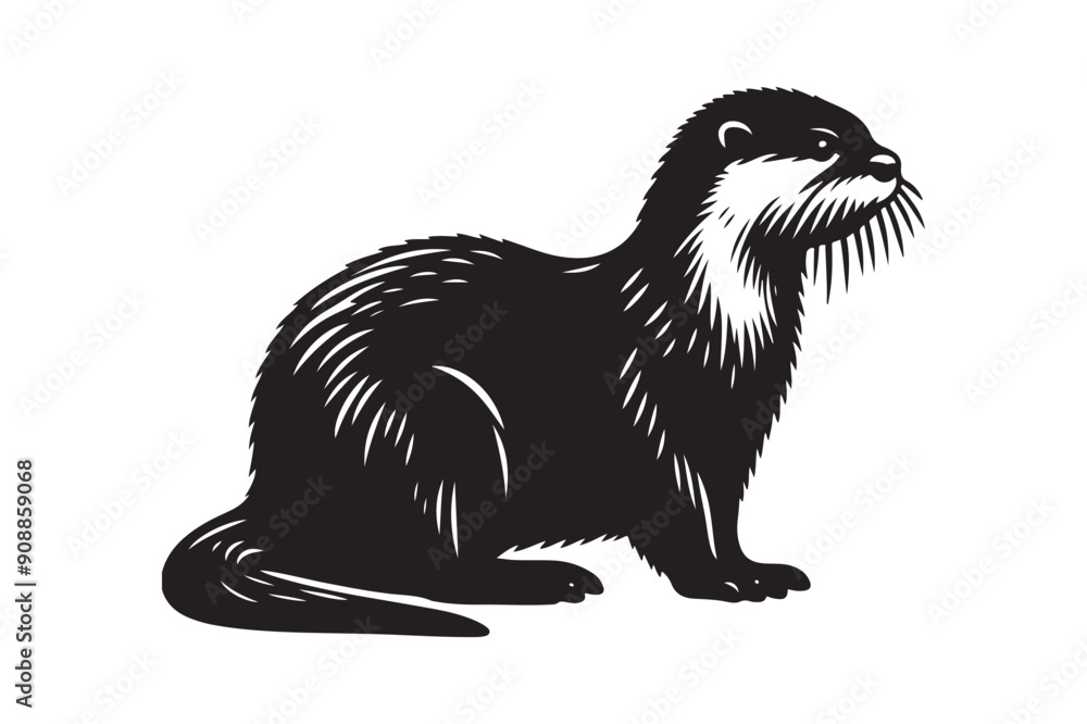 Otter silhouette vector illustration Otter silhouette vector illustration