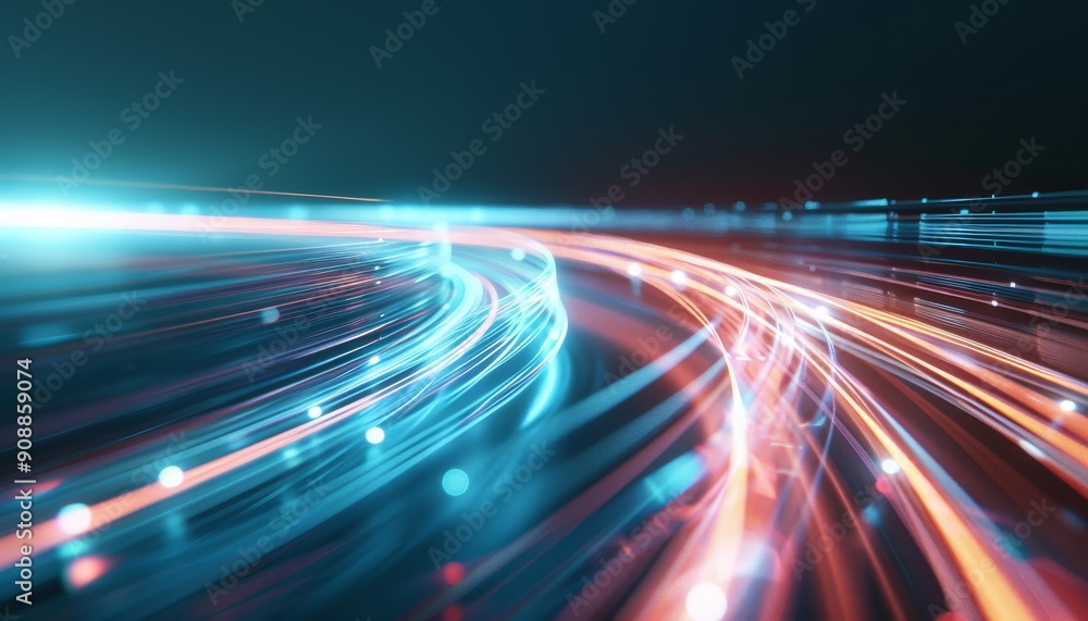 Vibrant light trails create a dynamic abstract background, conveying motion and energy in a captivating display of colors. Vibrant light trails create a dynamic abstract background, conveying motion and energy in a captivating display of colors.