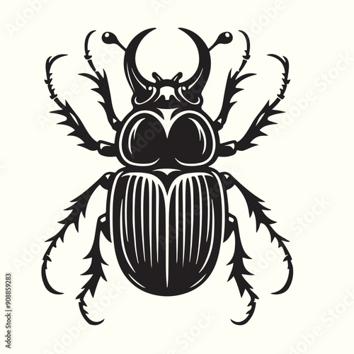 Beetle Silhouette Vector Illustration