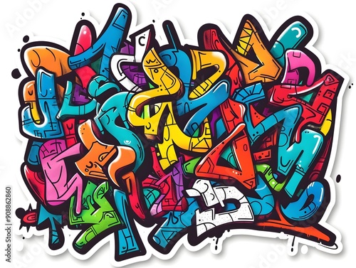 Wallpaper Mural Vibrant Graffiti Inspired Sticker Design for Stylish Streetwear and Apparel Torontodigital.ca