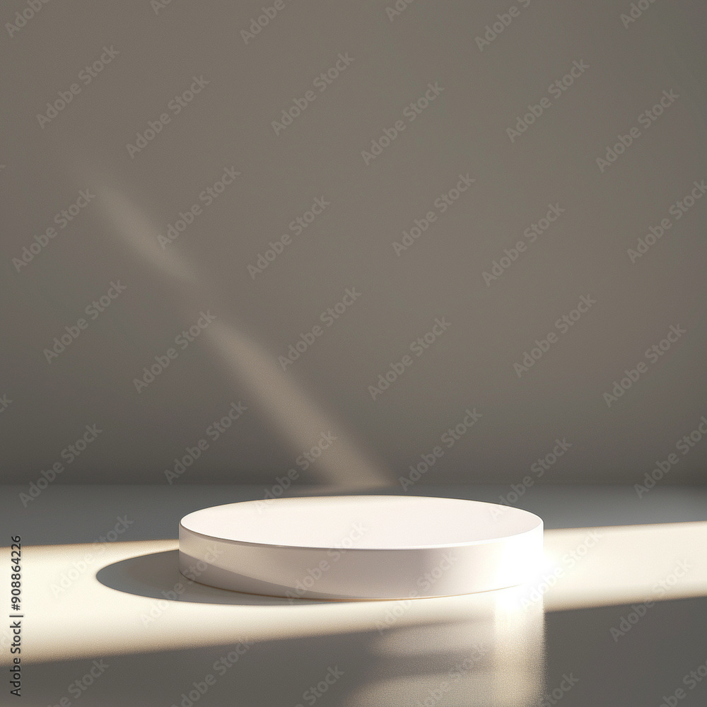 interior of a modern house with close up product display podium interior of a modern house with close up product display podium