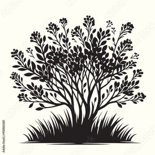 Bush Silhouette Vector Illustration