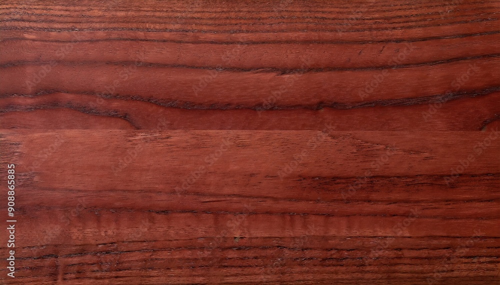 Naklejka premium Rich Walnut Wood Grain Detail Perfect for Elegant Furniture. A close-up view of red walnut wood grain, exhibiting natural patterns and a polished finish ideal for furniture