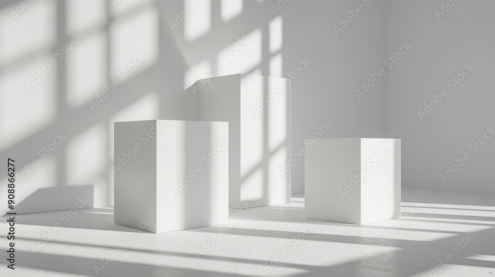 The cubes are empty and appear to be part of a display or exhibit The cubes are empty and appear to be part of a display or exhibit