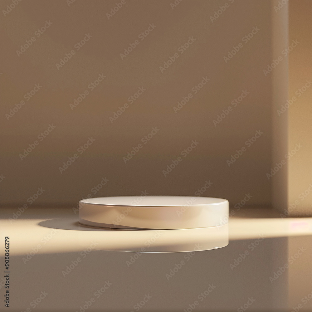 interior of a modern house with close up product display podium interior of a modern house with close up product display podium