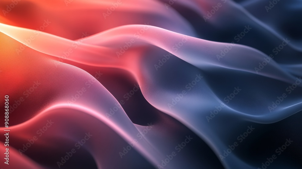 Fototapeta premium Abstract Wavy Pattern with Red, Pink, and Blue Color Gradient