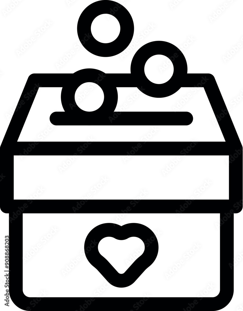 Charity donation box receiving money with heart symbol representing giving money to non profit organization Charity donation box receiving money with heart symbol representing giving money to non profit organization