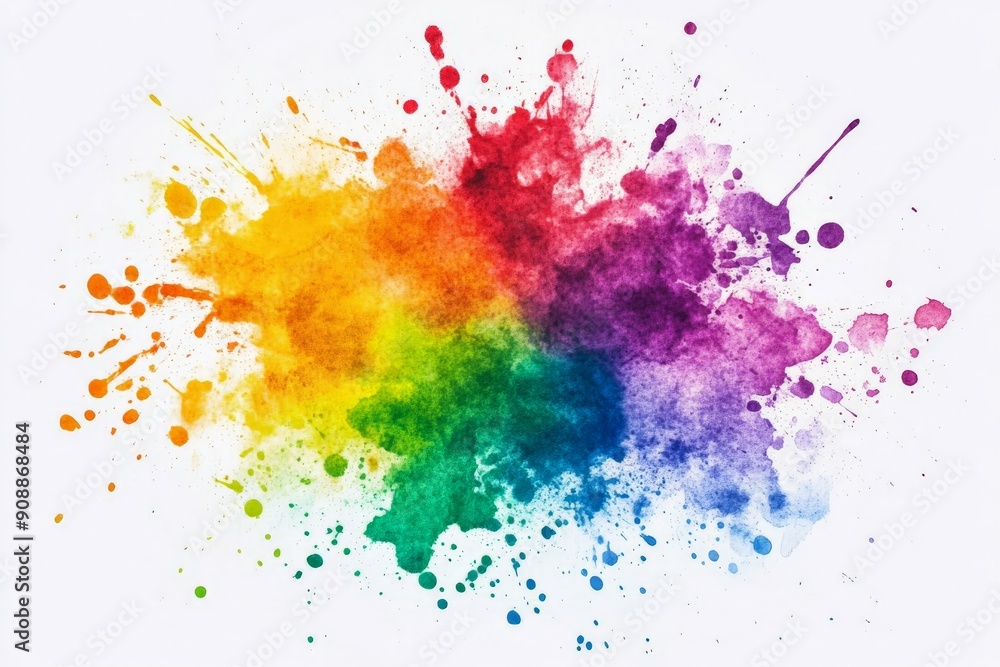 Abstract Watercolor Rainbow Splashes Abstract Watercolor Rainbow Splashes