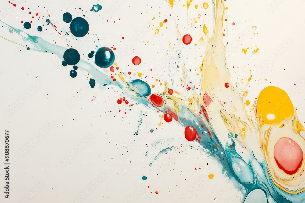 Abstract Colorful Splashes of Paint on Canvas Abstract Colorful Splashes of Paint on Canvas