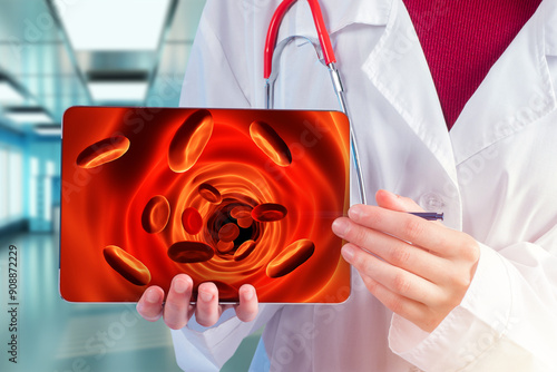 Hemoglobin in blood. Doctor...