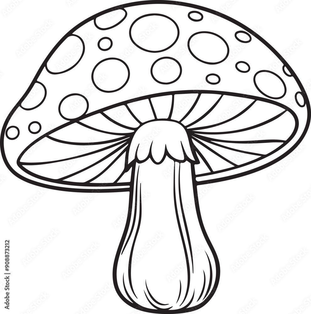 Mushroom Line Icon, Outline Vector Symbol Illustration Mushroom Line Icon, Outline Vector Symbol Illustration