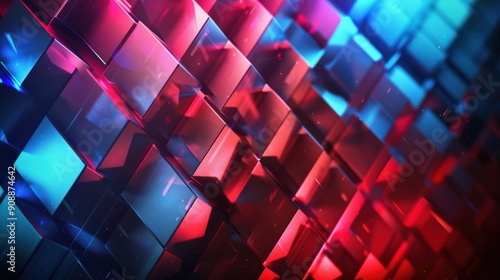 A stunning diamond pattern background features glowing red and blue colors, creating a captivating effect that enhances modern digital designs