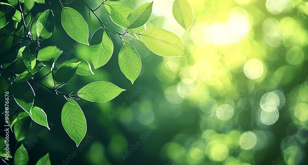 Blurred Beauty: Green Leaves and Sunlight for Design Projects Blurred Beauty: Green Leaves and Sunlight for Design Projects