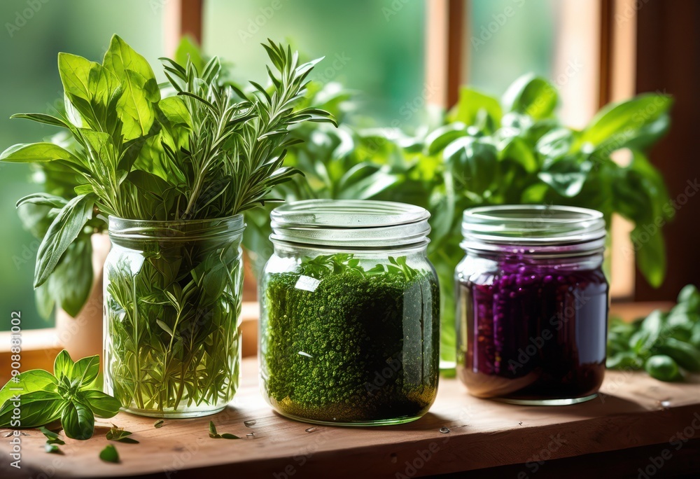 vibrant herbs clear container showcasing lush greenery fresh aromatic foliage inviting culinary presentation, basil, parsley, mint, cilantro, chives, thyme vibrant herbs clear container showcasing lush greenery fresh aromatic foliage inviting culinary presentation, basil, parsley, mint, cilantro, chives, thyme