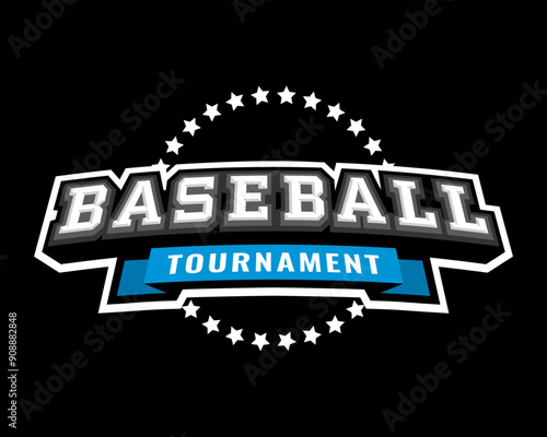Baseball logo, emblem on a dark background.