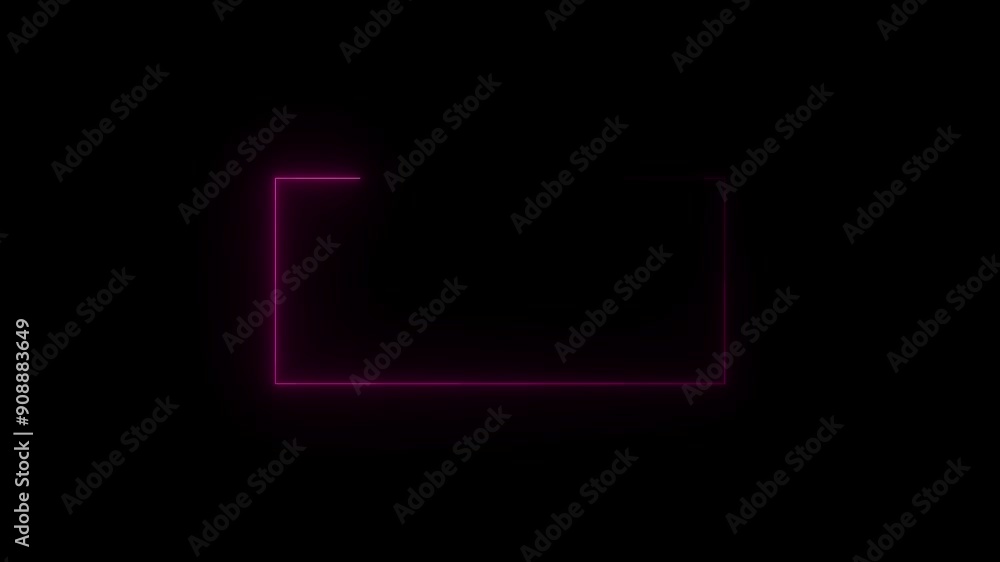 Bright rectangle frame animation. And black background. Bright rectangle frame animation. And black background.